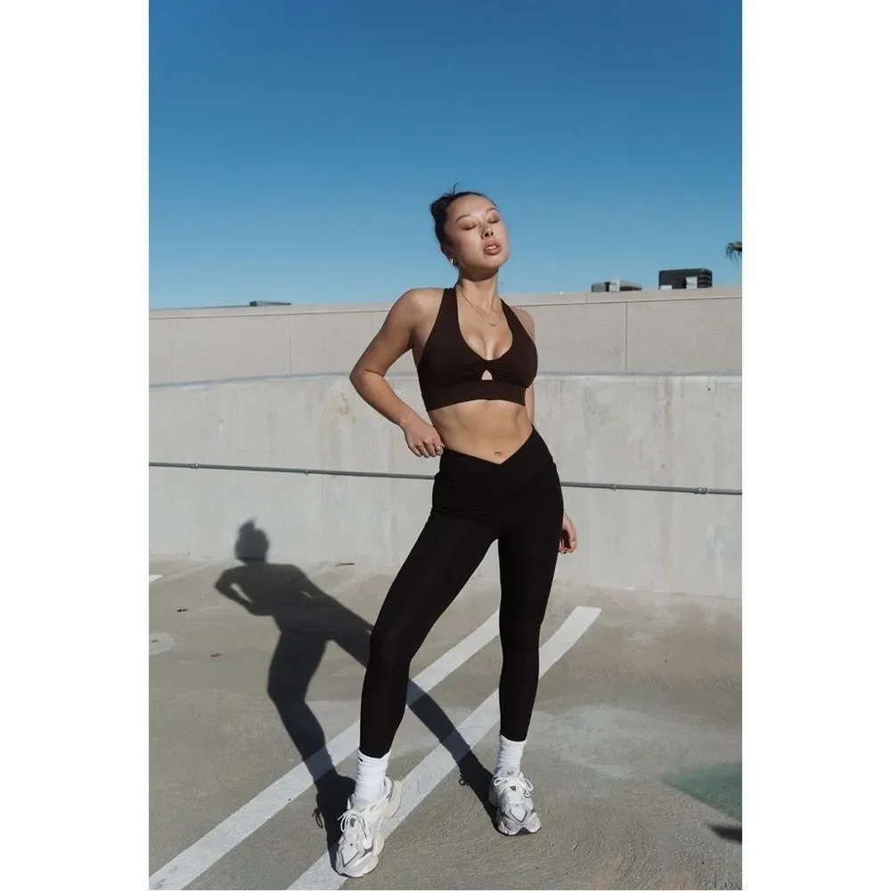 FABLETICS Oasis Twist Medium Impact Sports Bra in Black
